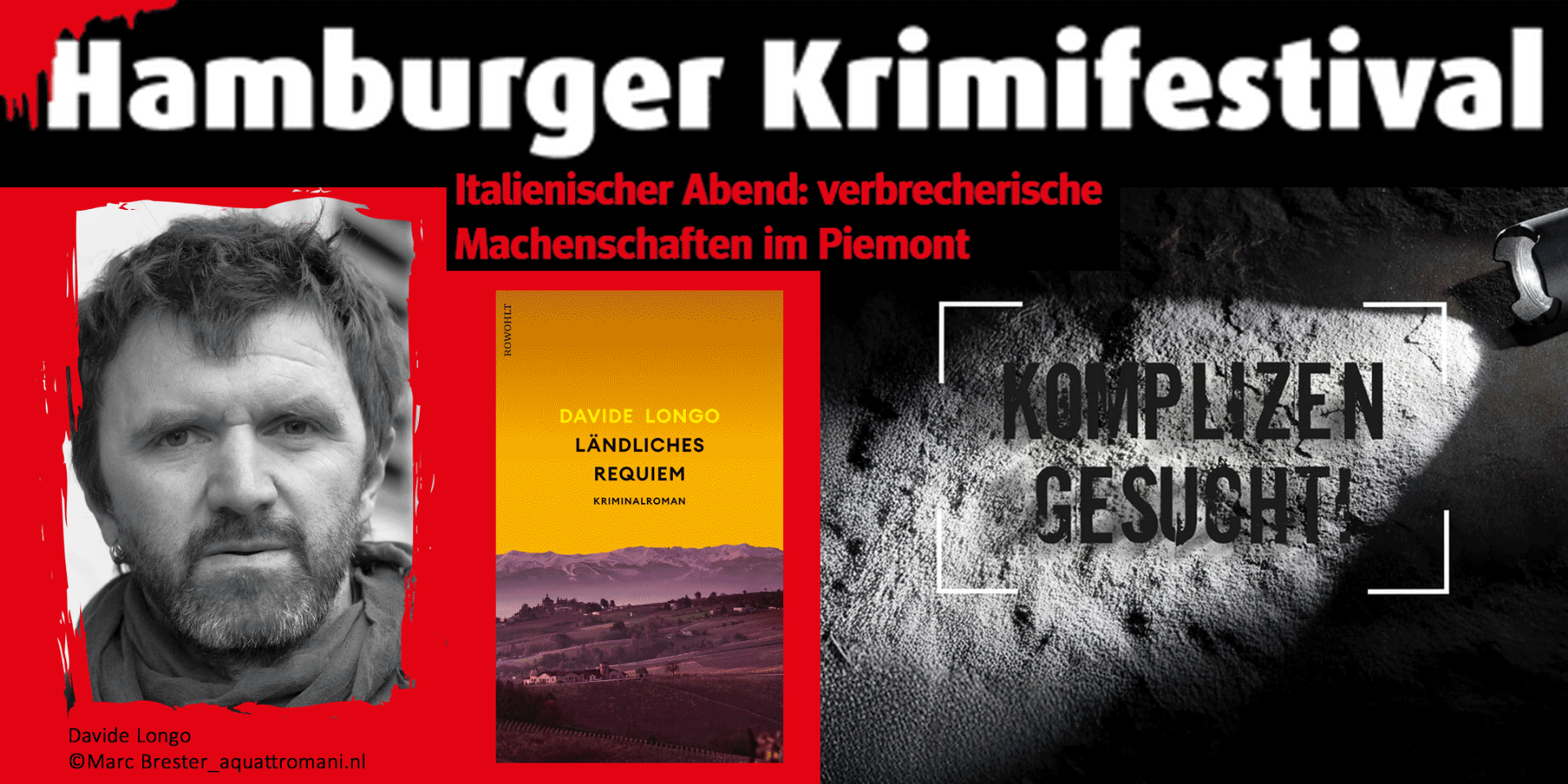 Sabato 8 novembre: Serata italiana nell’ambito del Krimifestival di Amburgo con Davide Longo