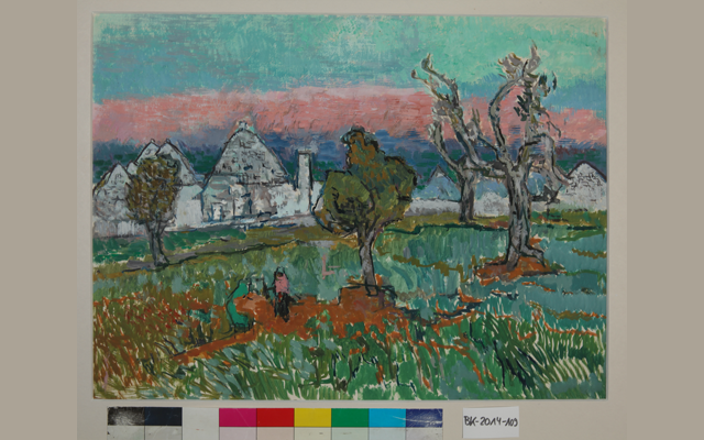 Otto Niemeyer-Holstein Trulli-Landschaft (Landschaft mit Tumulusgräbern I), 1958 Aquarell, 56,0 x 62,0 cm WV: 825, Eigentum Potsdam Museum